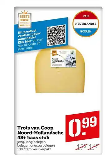 CoopCompact Trots Van Coop Noord-Hollandsche 48+ Kaas Stuk aanbieding