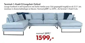 Woonsquare Terminal- 1 -Hoek+3+Longchair Oxford Lounge-Hoekbank aanbieding