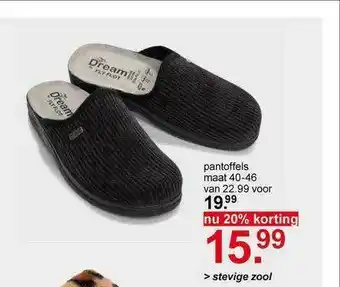 Scapino Pantoffels 20% Korting aanbieding