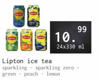 Naanhof Lipton Ice Tea Sparkling - Sparkling Zero - Green - Peach - Lemon aanbieding