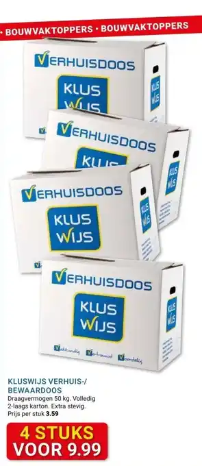 Kluswijs KLUSWIJS VERHUIS-/ BEWAARDOOS aanbieding