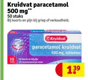 Kruidvat Kruidvat paracetamol 500 mg** aanbieding