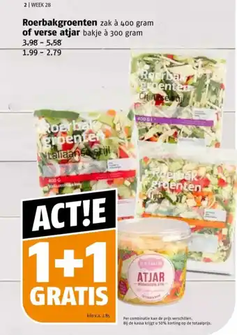 Poiesz Roerbakgroenten of verse atjar aanbieding