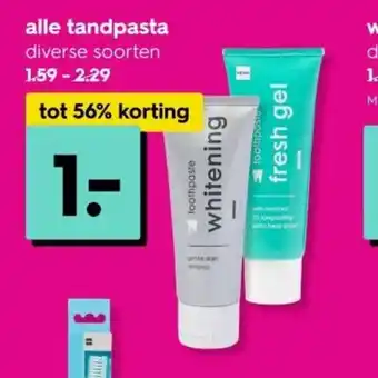 HEMA Alle tandpasta aanbieding