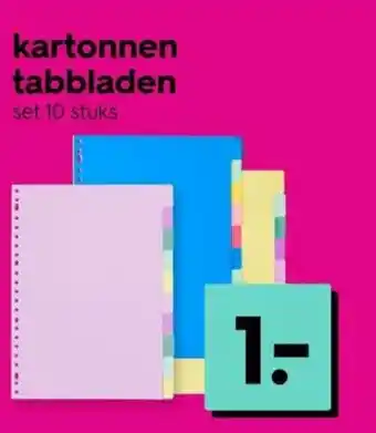 HEMA kartonnen tabbladen aanbieding
