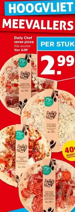 Hoogvliet Daily Chef verse pizza aanbieding