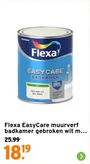 GAMMA Flexa EasyCare muurverf badkamer gebroken wit mat 1 liter aanbieding