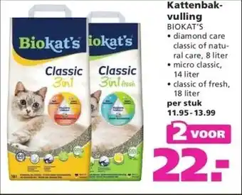 Ranzijn Kattenbak- vulling BIOKAT'S aanbieding