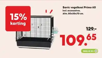 Boerenbond Savic vogelkooi Primo 60 aanbieding