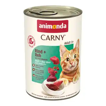 Zooplus 6x400g Adult Rund, Ree met Veenbessen animonda Carny Kattenvoer aanbieding