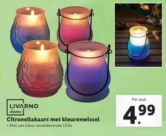 Lidl Citronellakaars met kleurenwissel aanbieding