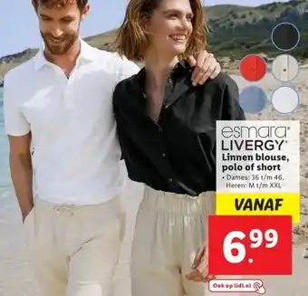 Lidl Linnen blouse, polo of short aanbieding
