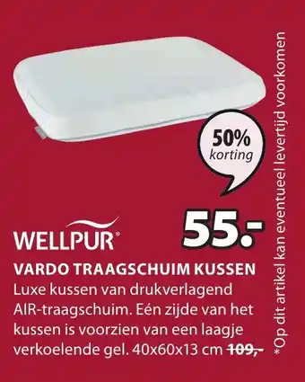 Jysk VARDO TRAAGSCHUIM KUSSEN aanbieding