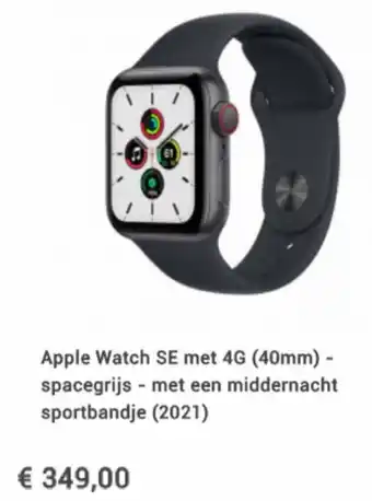 Amac Apple Watch SE met 4G 40mm aanbieding