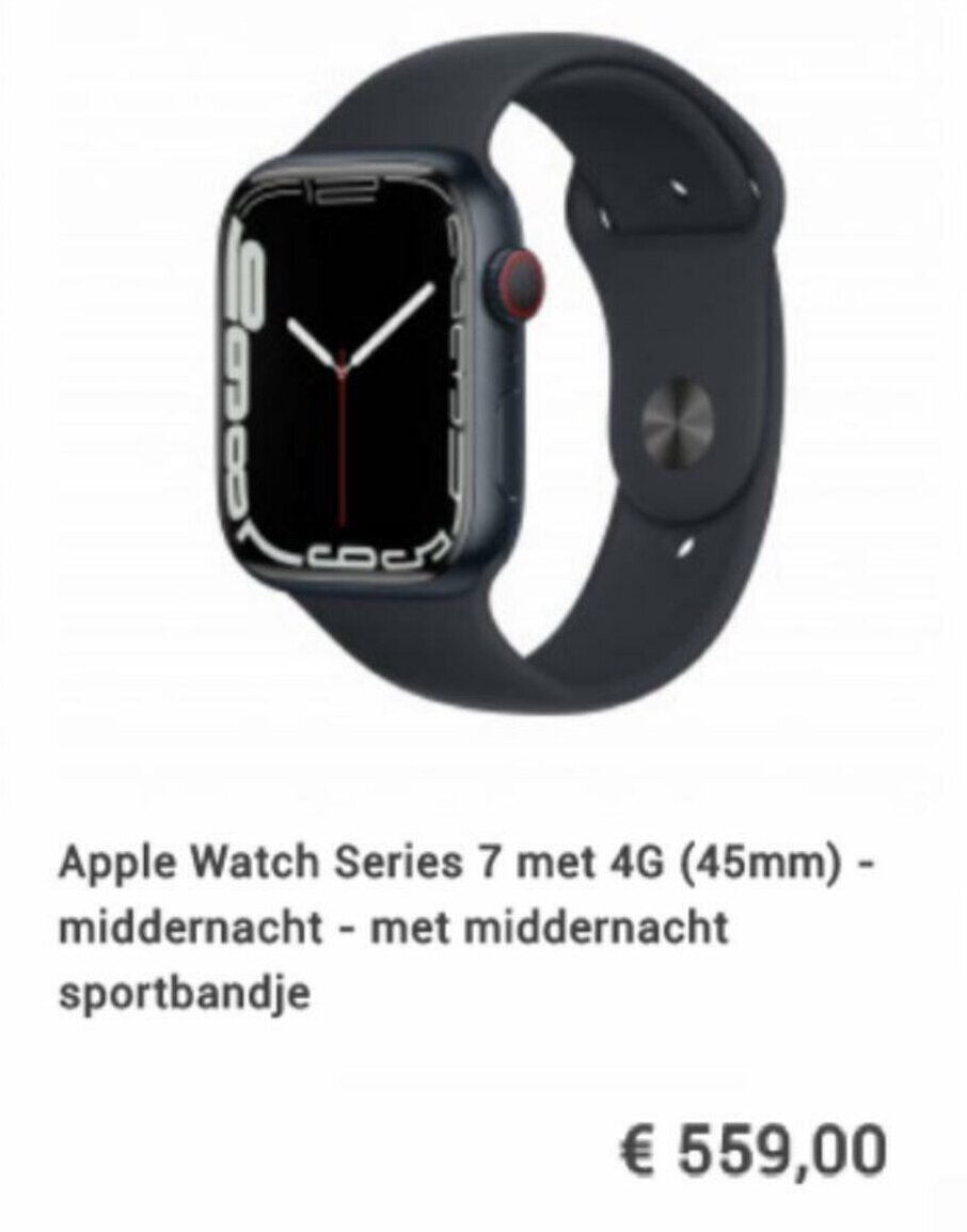 Apple Watch Series 7 met 4G 45mm aanbieding bij Amac