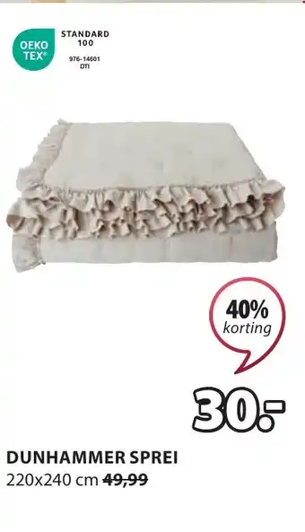 Jysk DUNHAMMER SPREI 220x240 cm aanbieding