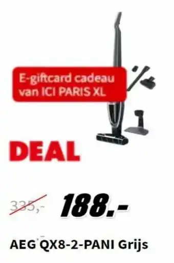 MediaMarkt AEG Steelstofzuiger | QX8-2-PANI grijs aanbieding
