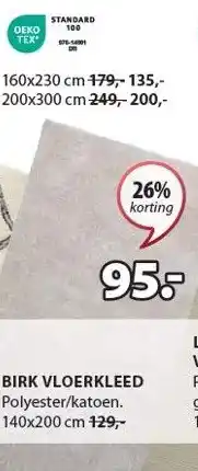 Jysk BIRK VLOERKLEED aanbieding