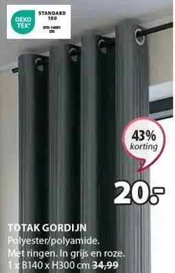 Jysk TOTAK GORDIJN aanbieding