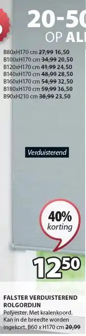 Jysk FALSTER VERDUISTEREND ROLGORDIJN aanbieding