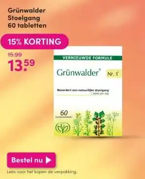 DA Grünwalder Stoelgang 60 tabletten aanbieding