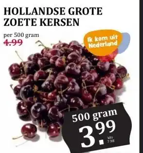 Boon`s Markt HOLLANDSE GROTE ZOETE KERSEN aanbieding