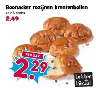 Boon`s Markt Boonacker rozijnen krentenbollen aanbieding