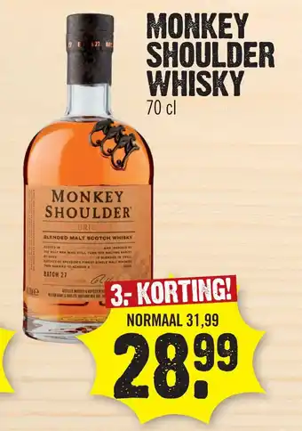 Super Dirck 3 MONKEY SHOULDER WHISKY aanbieding