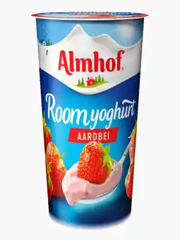 Flink Almhof Roomyoghurt aardbei 500g aanbieding