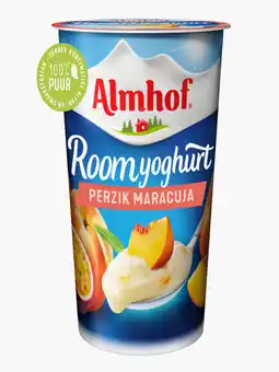 Flink Almhof Roomyoghurt perzik & maracuja 500g aanbieding