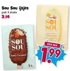 Boon`s Markt Sou Sou ijsjes pak 4 stuks aanbieding