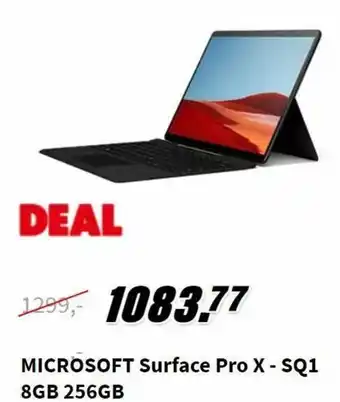 MediaMarkt Microsoft SURFACE Pro X - SQ1 8GB 256GB aanbieding