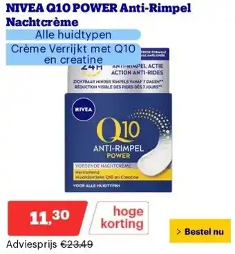 Bol.com NIVEA Q10 POWER Anti-Rimpel Nachtcrème aanbieding