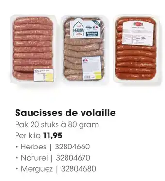 HANOS Saucisses de volaille aanbieding