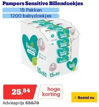 Bol.com Pampers Sensitive Billendoekjes aanbieding