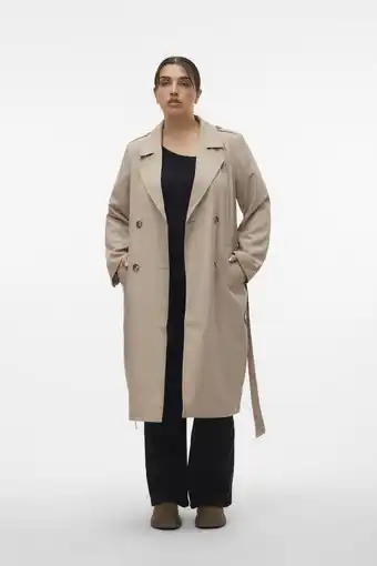 Wehkamp VERO MODA CURVE trenchcoat jas VMCSIRI beige aanbieding