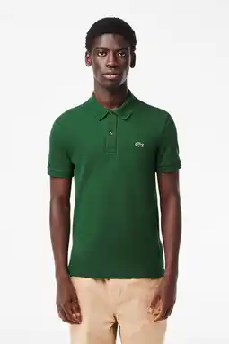 Wehkamp Lacoste slim fit polo Original L.12.12 met logo donkergroen aanbieding
