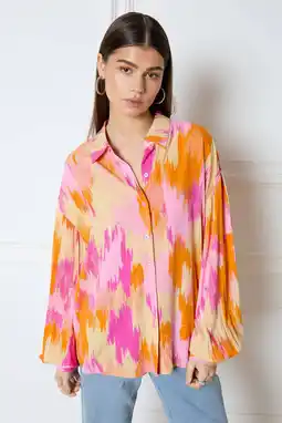 Wehkamp Refined Department blouse Faya met all over print roze/oranje/geel aanbieding