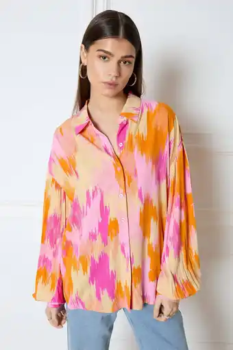 Wehkamp Refined Department blouse Faya met all over print roze/oranje/geel aanbieding