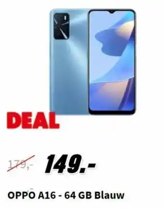 MediaMarkt OPPO A16 - 64 GB aanbieding