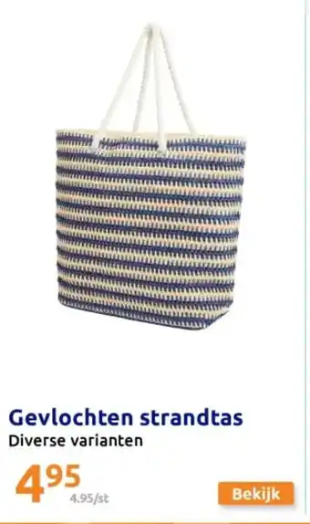 Action Gevlochten strandtas aanbieding