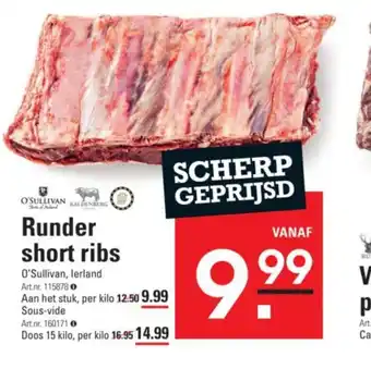 Sligro Runder short ribs 15 kilo aanbieding