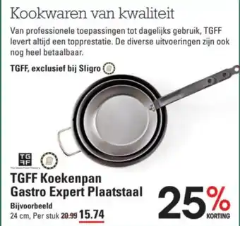 Sligro TGFF Koekenpan Gastro Expert Plaatstaal 24 cm aanbieding