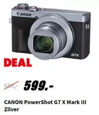 MediaMarkt Canon PowerShot G7 X Mark III zilver aanbieding