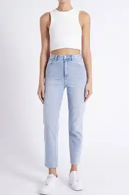 Wehkamp Abrand Jeans high waist slim fit jeans 94 Gina light blue denim aanbieding