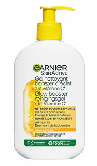 De Online Drogist Garnier SkinActive Glow Booster Reinigingsgel met Vitamine C aanbieding