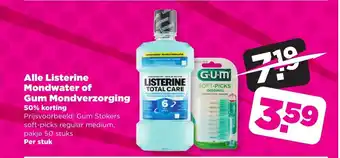 PLUS Alle Listerine Mondwater of Gum Mondverzorging aanbieding