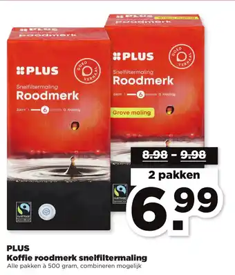 PLUS Koffie roodmerk snelfiltermaling aanbieding