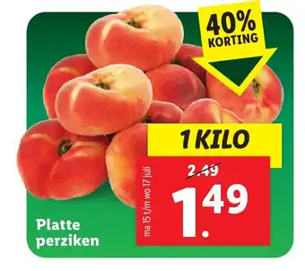 Lidl Platte perziken 1 kilo aanbieding