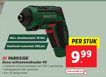 Lidl PARKSIDE Accuschroevendraaier 4V aanbieding